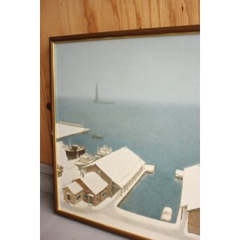 中山爾郎/じろう 油彩 【海霧】Z065 