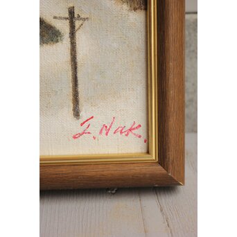 中山爾郎/じろう 油彩 【海霧】Z065 