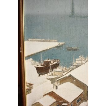 中山爾郎/じろう 油彩 【海霧】Z065 