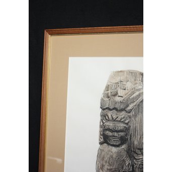 中山爾郎/じろう 水彩 【円空仏】Z069 