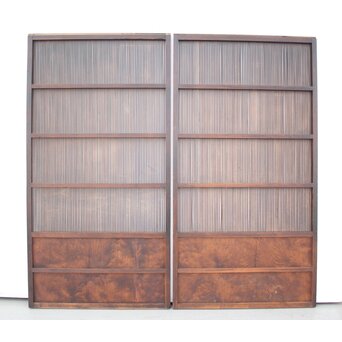 民藝 万本格子戸 2枚1組　L965 