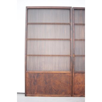 民藝 万本格子戸 2枚1組　L965 