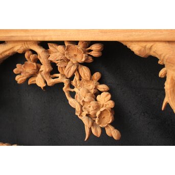 大島五雲 井波彫刻大作 桜と木蓮 2枚1組　X090Y 