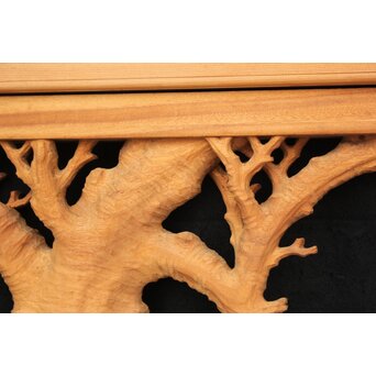 大島五雲 井波彫刻大作 桜と木蓮 2枚1組　X090Y 