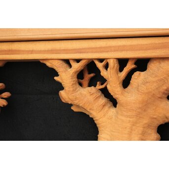 大島五雲 井波彫刻大作 桜と木蓮 2枚1組　X090Y 