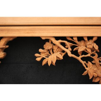 大島五雲 井波彫刻大作 桜と木蓮 2枚1組　X090Y 