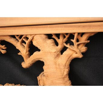 大島五雲 井波彫刻大作 桜と木蓮 2枚1組　X090Y 