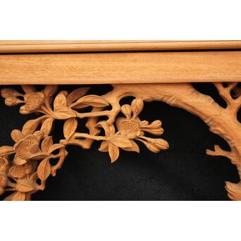 大島五雲 井波彫刻大作 桜と木蓮 2枚1組　X090Y 