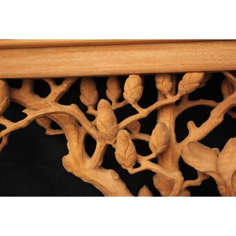 大島五雲 井波彫刻大作 桜と木蓮 2枚1組　X090Y 