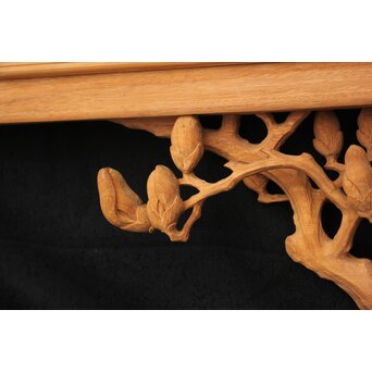 大島五雲 井波彫刻大作 桜と木蓮 2枚1組　X090Y 