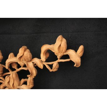 大島五雲 井波彫刻大作 桜と木蓮 2枚1組　X090Y 