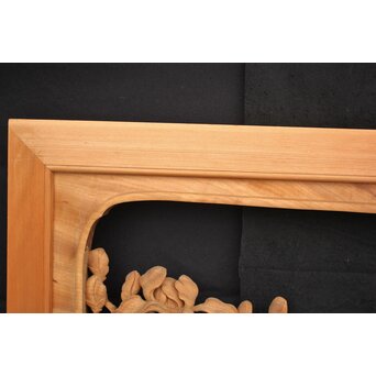 大島五雲 井波彫刻大作 桜と木蓮 2枚1組　X090Y 