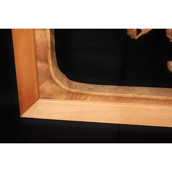 大島五雲 井波彫刻大作 桜と木蓮 2枚1組　X090Y 