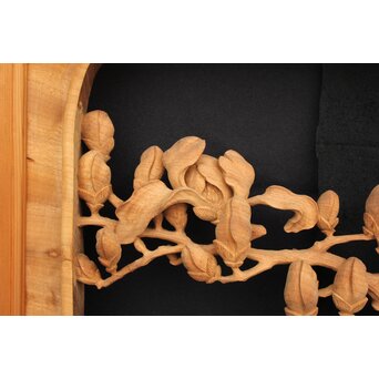 大島五雲 井波彫刻大作 桜と木蓮 2枚1組　X090Y 