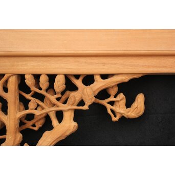 大島五雲 井波彫刻大作 桜と木蓮 2枚1組　X090Y 