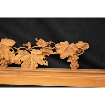 大島五雲 井波彫刻大作 葡萄と栗鼠 2枚1組　X091Y 