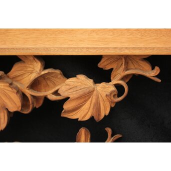 大島五雲 井波彫刻大作 葡萄と栗鼠 2枚1組　X091Y 