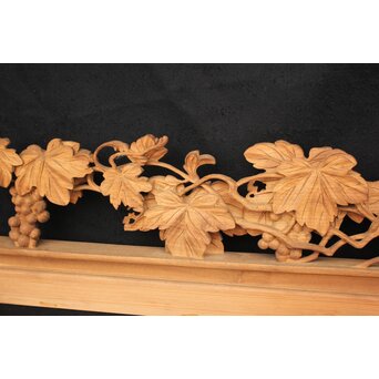 大島五雲 井波彫刻大作 葡萄と栗鼠 2枚1組　X091Y 