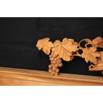 大島五雲 井波彫刻大作 葡萄と栗鼠 2枚1組　X091Y 