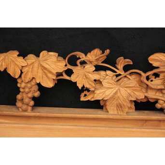 大島五雲 井波彫刻大作 葡萄と栗鼠 2枚1組　X091Y 