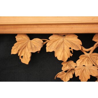 大島五雲 井波彫刻大作 葡萄と栗鼠 2枚1組　X091Y 