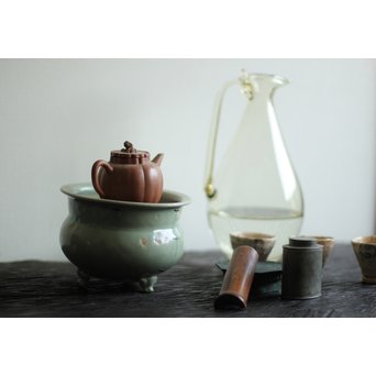 由水常雄 監修 復元正倉院ガラス白瑠璃 水瓶/水差　Y012 