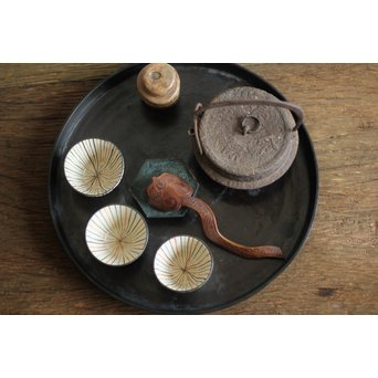 古銅 円式煎茶盆　M089 