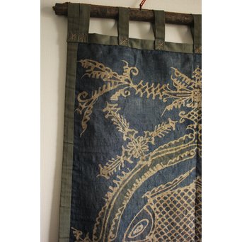 武樋貞波留 染繊/染物 潮染魚紋壁掛　U054 