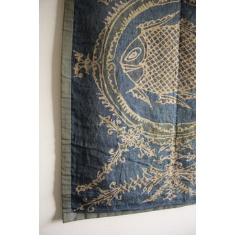 武樋貞波留 染繊/染物 潮染魚紋壁掛　U054 