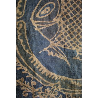 武樋貞波留 染繊/染物 潮染魚紋壁掛　U054 