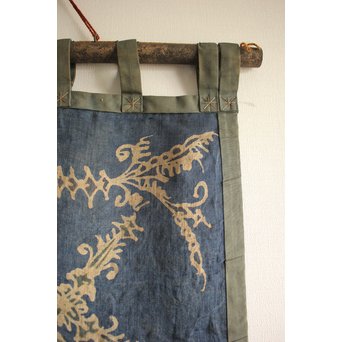 武樋貞波留 染繊/染物 潮染魚紋壁掛　U054 