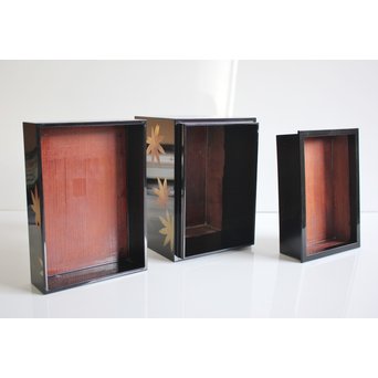 三谷吾一 沈金茶箱　Q040 