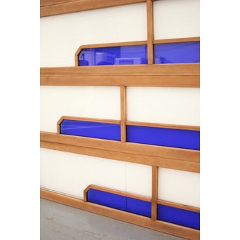 変則カット 青色アクリル欄間 在庫5枚　R2436 