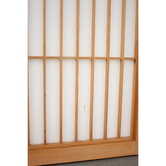 白木 障子付桐組子書院 4枚1組　R2437 ※多少シミもあり