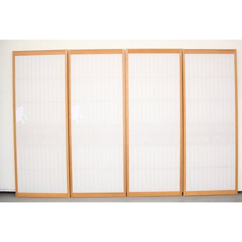 白木 障子付桐組子書院 4枚1組　R2437 