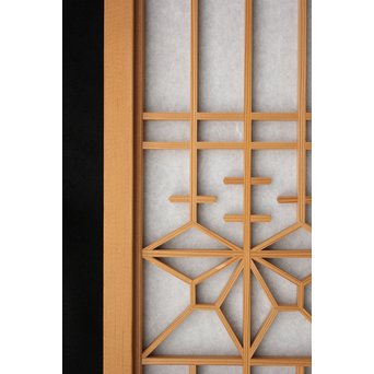 白木 障子付桐組子書院 4枚1組　R2437 