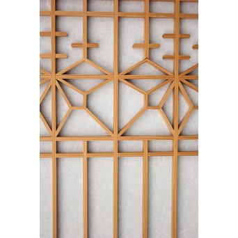 白木 障子付桐組子書院 4枚1組　R2437 