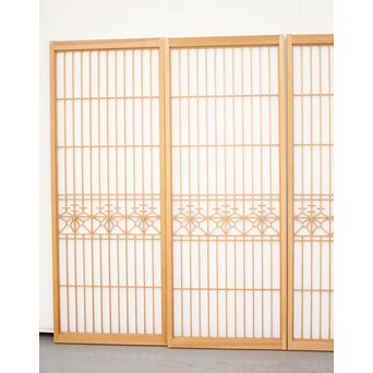 白木 障子付桐組子書院 4枚1組　R2437 