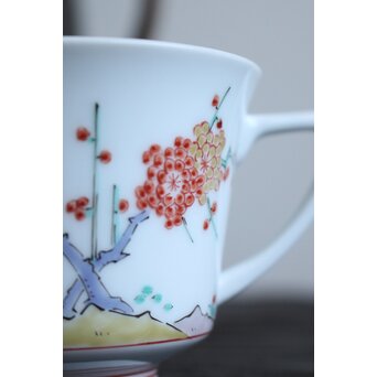 十三代 酒井田 柿右衛門 梅菊文珈琲碗 6客1組　P098 