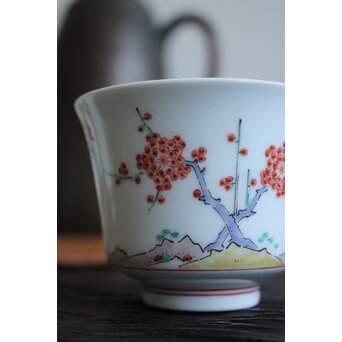 十三代 酒井田 柿右衛門 梅菊文珈琲碗 6客1組　P098 