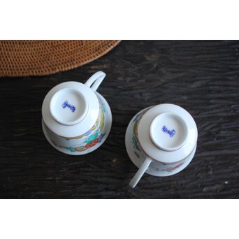 十三代 酒井田 柿右衛門 梅菊文珈琲碗 6客1組　P098 