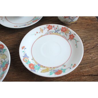 十三代 酒井田 柿右衛門 梅菊文珈琲碗 6客1組　P098 