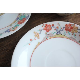 十三代 酒井田 柿右衛門 梅菊文珈琲碗 6客1組　P098 