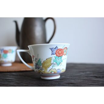 十三代 酒井田 柿右衛門 梅菊文珈琲碗 6客1組　P098 