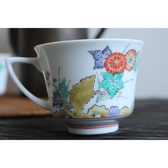 十三代 酒井田 柿右衛門 梅菊文珈琲碗 6客1組　P098 