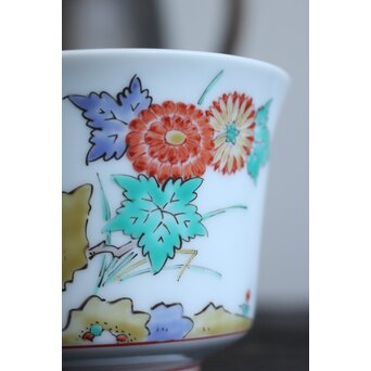 十三代 酒井田 柿右衛門 梅菊文珈琲碗 6客1組　P098 