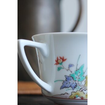 十三代 酒井田 柿右衛門 梅菊文珈琲碗 6客1組　P098 