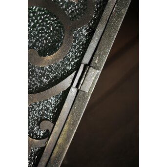 緑色ガラスの唐草文多角照明　A1929Y 