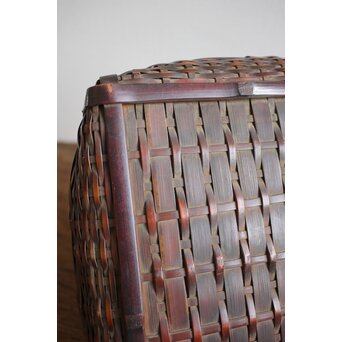 旭峯作 竹炭籠　U064 