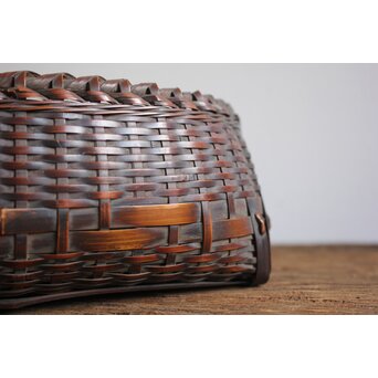 旭峯作 竹炭籠　U064 